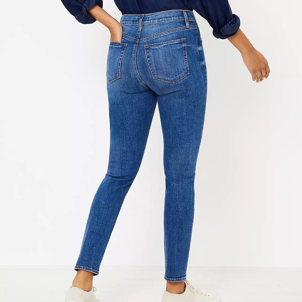 LOFT curvy high waist skinny ankle jeans